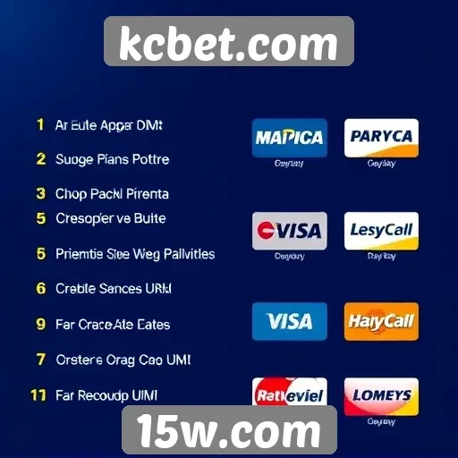 Opcões de pagamento disponíveis no kcbet.com